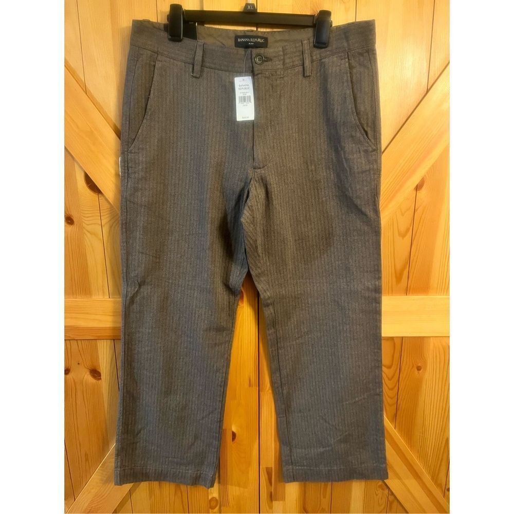 Banana Republic 35/30 Mens Pants Brown Tweed Dress Pant 100% Cotton Nwt